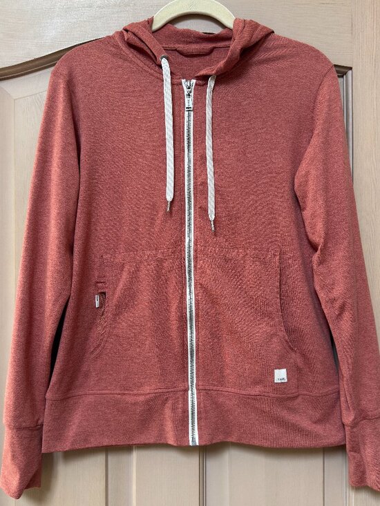 Vuori Tops - Vuori Rust Heather Full-Zip Hoodie Size Small